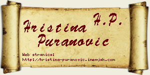Hristina Puranović vizit kartica
